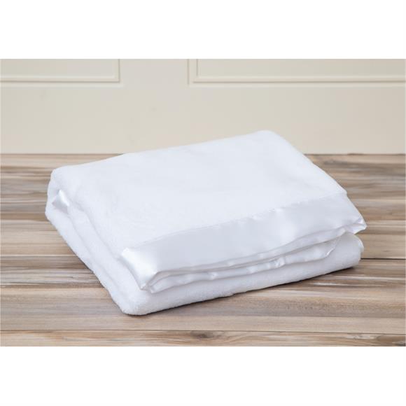 TT Satin Trim Tahoe Microfleece Baby Blanket