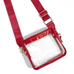 JC - Leather Trimmed Square Clear Crossbody