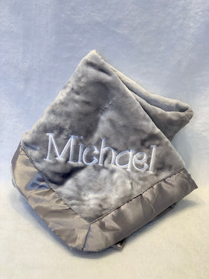 TT Satin Trim Tahoe Microfleece Baby Blanket