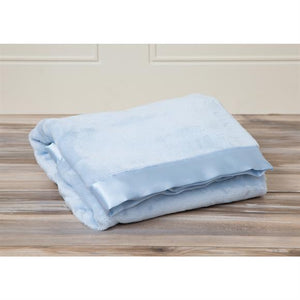 TT Satin Trim Tahoe Microfleece Baby Blanket